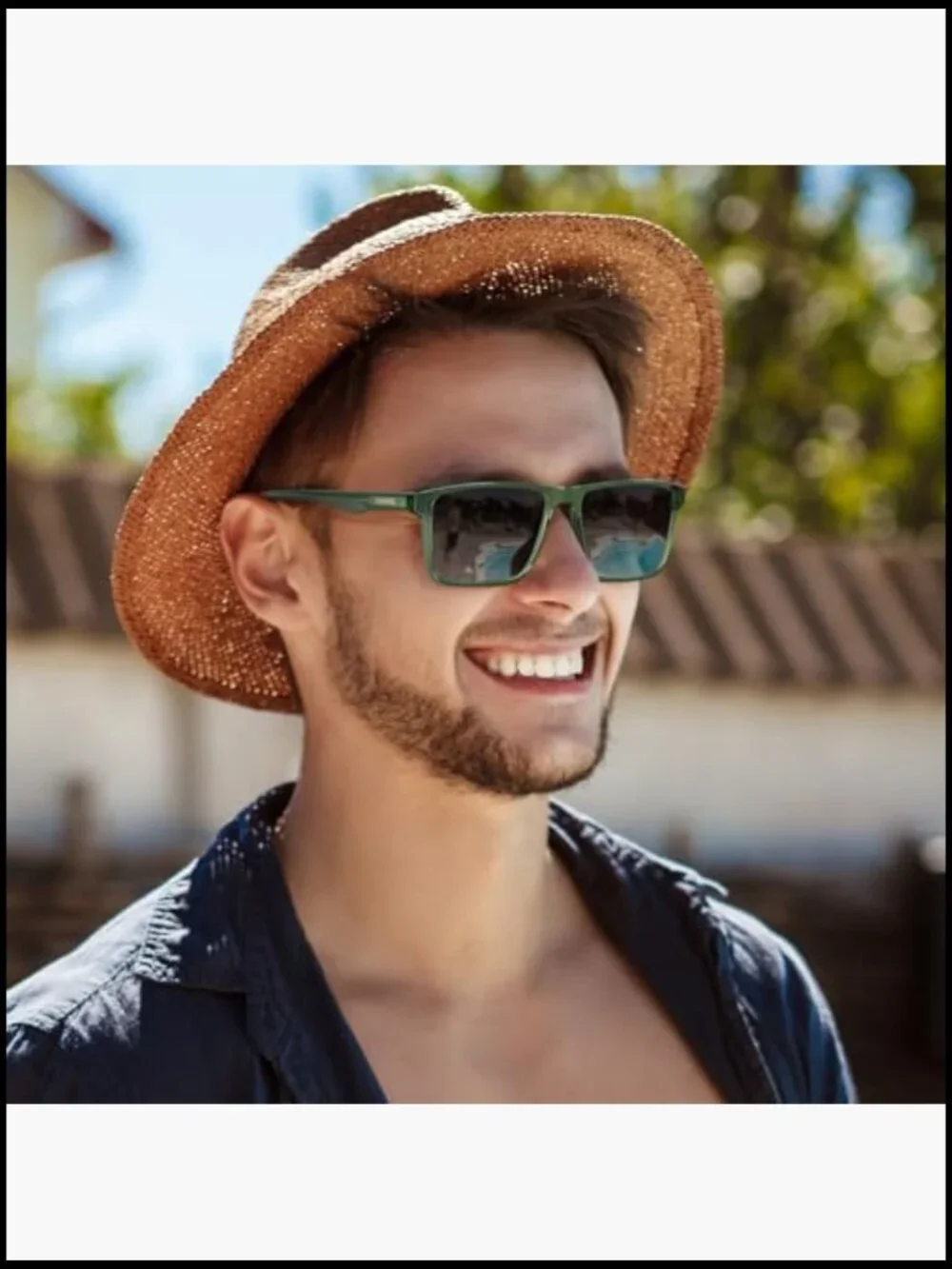 Retro Square Acetate Wrap Around Polarized Sunglasses